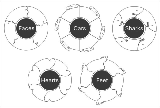 Faces, cars, sharks, hearts, and feet donut maker types - Techronology